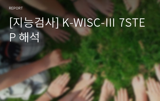 [지능검사] K-WISC-Ⅲ 7STEP 해석