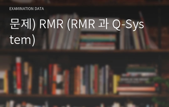 문제) RMR (RMR 과 Q-System)