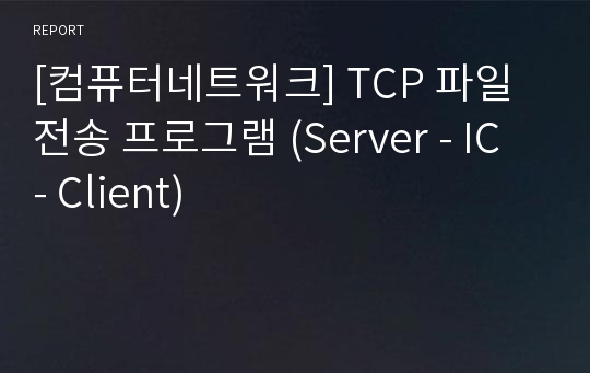 [컴퓨터네트워크] TCP 파일 전송 프로그램 (Server - IC - Client)