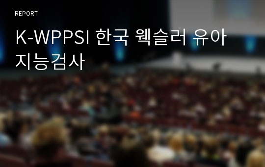 K-WPPSI 한국 웩슬러 유아 지능검사