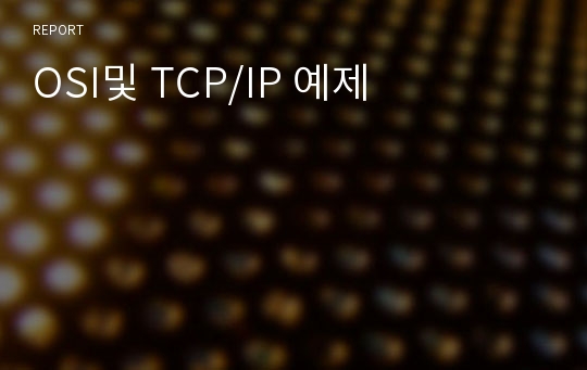 OSI및 TCP/IP 예제