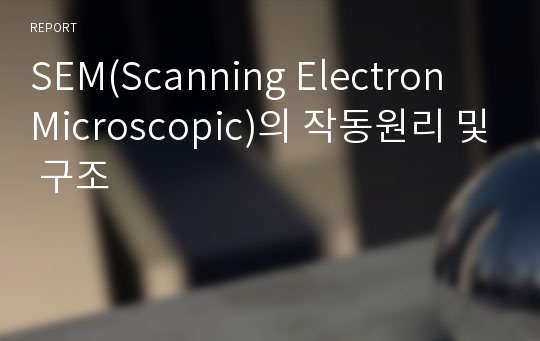 SEM(Scanning Electron Microscopic)의 작동원리 및 구조