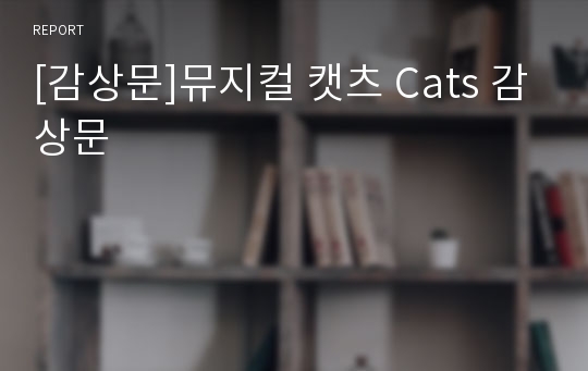 [감상문]뮤지컬 캣츠 Cats 감상문
