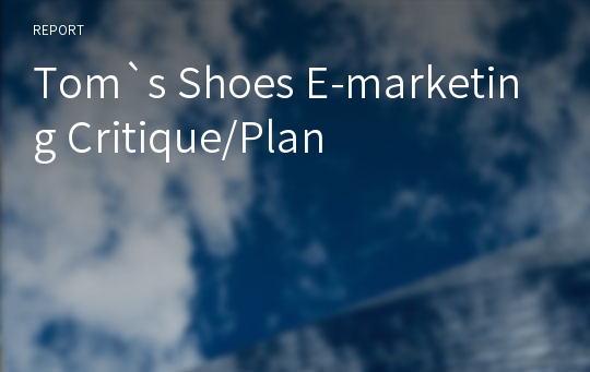 Tom`s Shoes E-marketing Critique/Plan