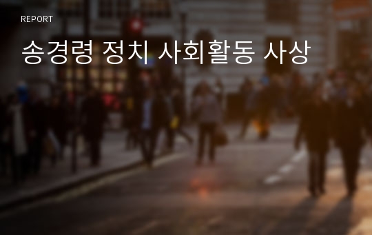 송경령 정치 사회활동 사상