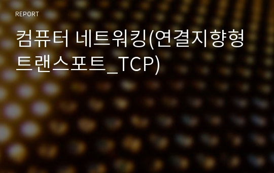 컴퓨터 네트워킹(연결지향형 트랜스포트_TCP)