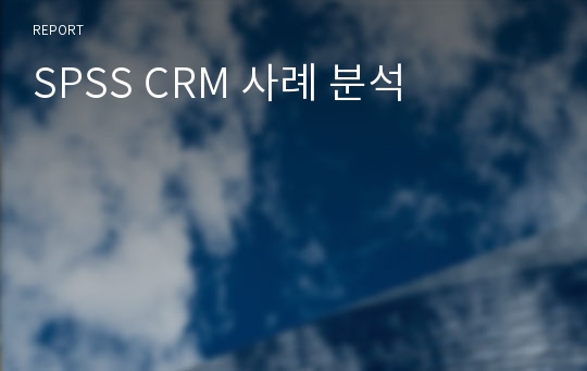 SPSS CRM 사례 분석