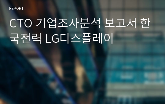 CTO 기업조사분석 보고서 한국전력 LG디스플레이