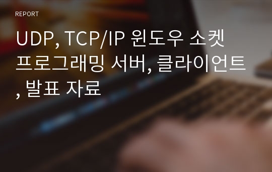UDP, TCP/IP 윈도우 소켓 프로그래밍 서버, 클라이언트, 발표 자료