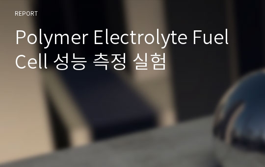 Polymer Electrolyte Fuel Cell 성능 측정 실험