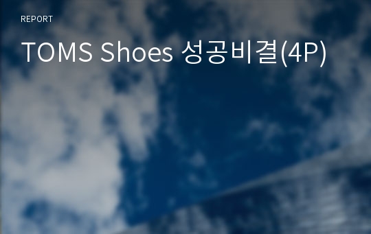 TOMS Shoes 성공비결(4P)