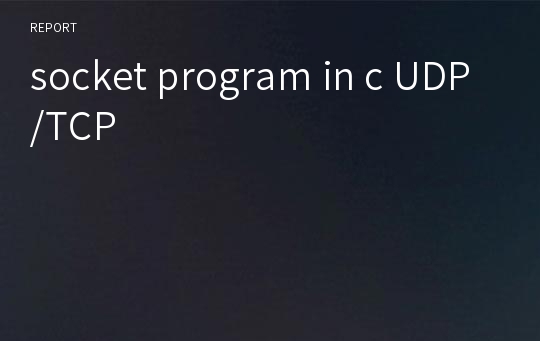 socket program in c UDP/TCP