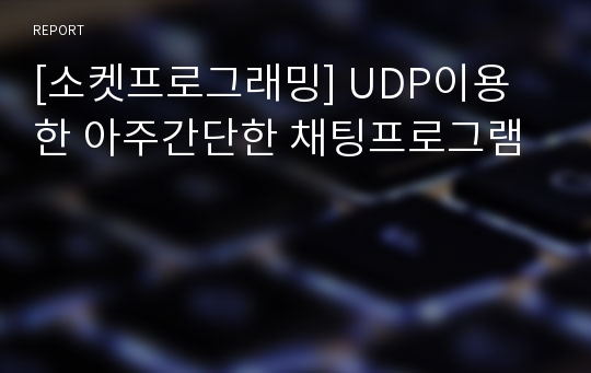 [소켓프로그래밍] UDP이용한 아주간단한 채팅프로그램