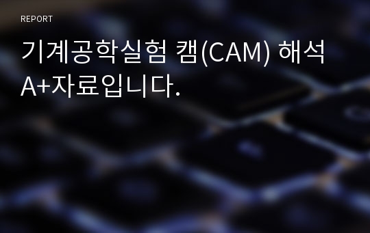 기계공학실험 캠(CAM) 해석 A+자료입니다.