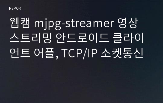 웹캠 mjpg-streamer 영상 스트리밍 안드로이드 클라이언트 어플, TCP/IP 소켓통신