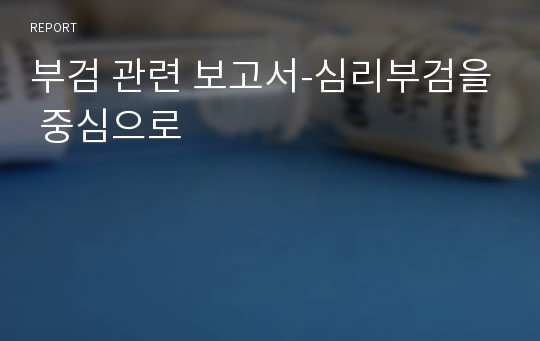 부검 관련 보고서-심리부검을 중심으로