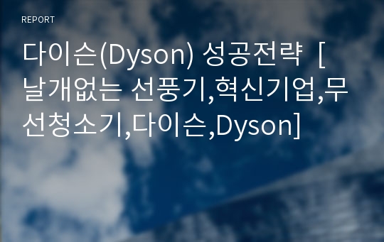 다이슨(Dyson) 성공전략  [날개없는 선풍기,혁신기업,무선청소기,다이슨,Dyson]