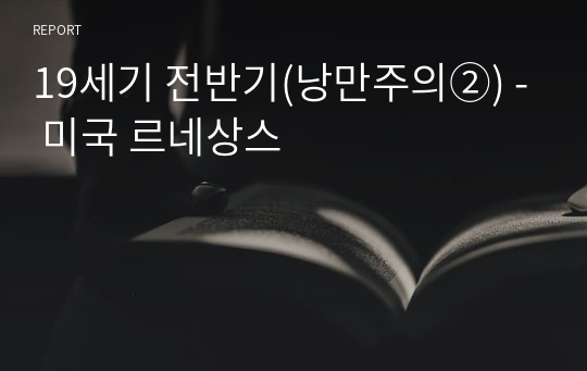 미국문학개관 - 미국 르네상스 (낭만주의②)