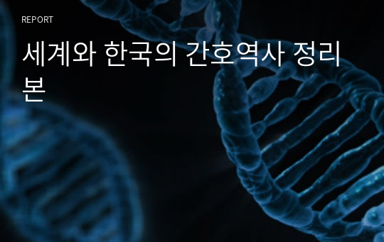 세계와 한국의 간호역사 정리본