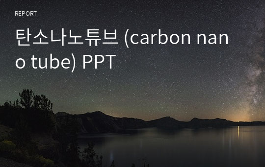 탄소나노튜브 (carbon nano tube) PPT