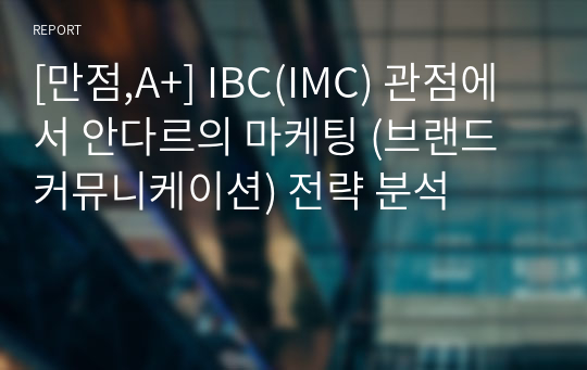 [만점,A+] IBC(IMC) 관점에서 안다르의 마케팅 (브랜드 커뮤니케이션) 전략 분석