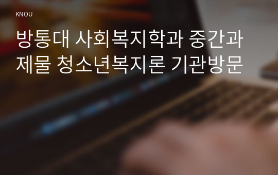 방통대 사회복지학과 중간과제물 청소년복지론 기관방문
