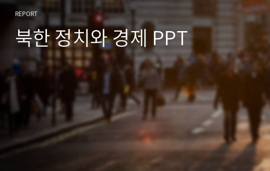 북한 정치와 경제 PPT