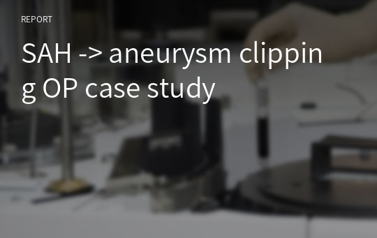 SAH -&gt; aneurysm clipping OP case study