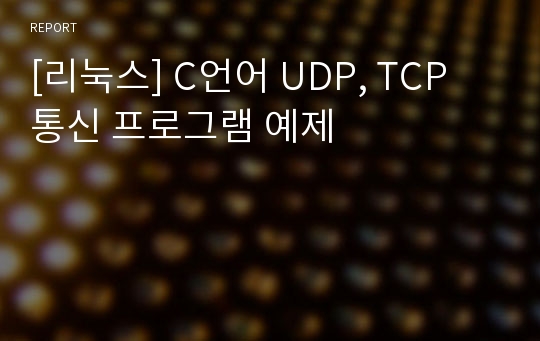 [리눅스] C언어 UDP, TCP 통신 프로그램 예제
