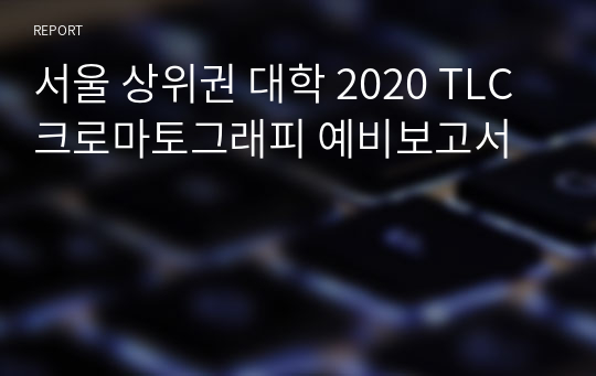 서울 상위권 대학 2020 TLC 크로마토그래피 예비보고서