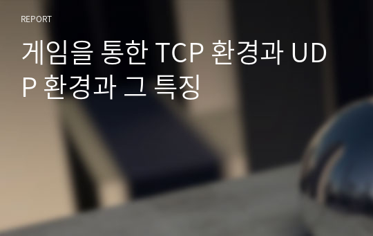 게임을 통한 TCP 환경과 UDP 환경과 그 특징