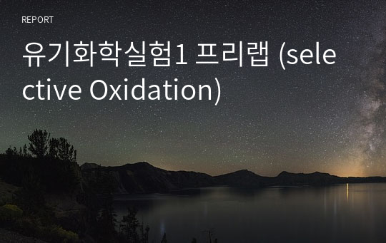 유기화학실험1 프리랩 (selective Oxidation)
