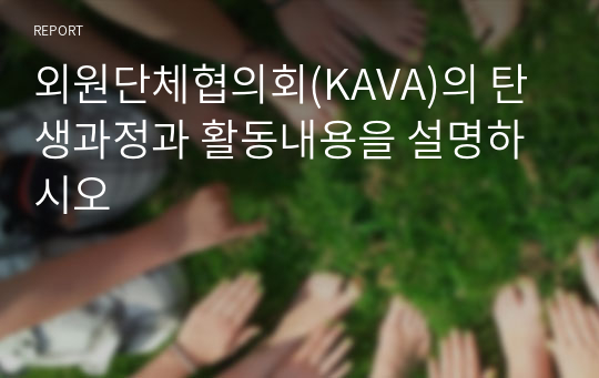 외원단체협의회(KAVA)의 탄생과정과 활동내용을 설명하시오