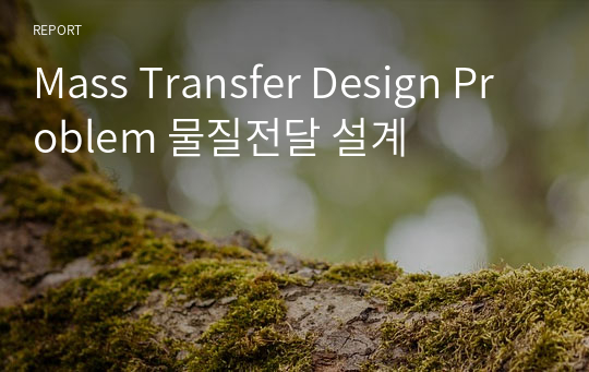Mass Transfer Design Problem 물질전달 설계