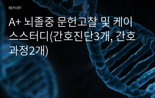 A+ 뇌졸중 문헌고찰 및 케이스스터디(간호진단3개, 간호과정2개)