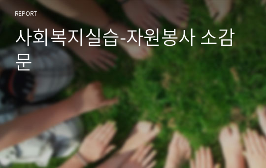 [A+] 사회복지실습-자원봉사 소감문