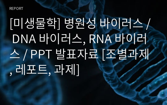 [미생물학] 병원성 바이러스 / DNA 바이러스, RNA 바이러스 / PPT 발표자료 [조별과제, 레포트, 과제]