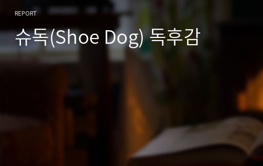 슈독(Shoe Dog) 독후감