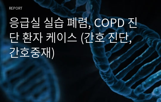 응급실 실습 폐렴, COPD 진단 환자 케이스 (간호 진단, 간호중재)