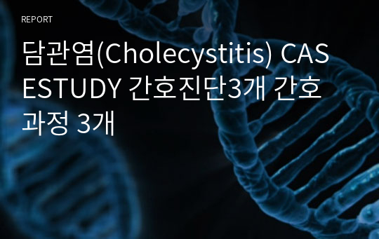 담관염(Cholecystitis) CASESTUDY 간호진단3개 간호과정 3개