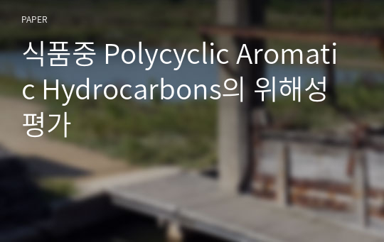 식품중 Polycyclic Aromatic Hydrocarbons의 위해성평가