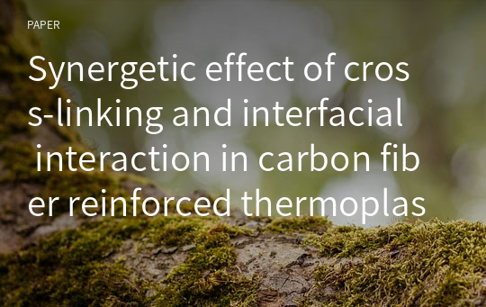 Synergetic effect of cross‑linking and interfacial interaction in carbon fiber reinforced thermoplastic to enhance its tensile strength by electron‑beam irradiation