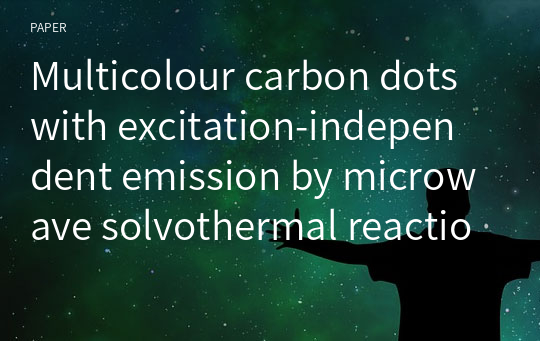 Multicolour carbon dots with excitation‑independent emission by microwave solvothermal reaction