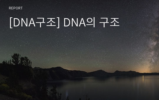 [DNA구조] DNA의 구조