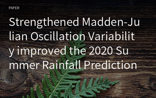 Strengthened Madden-Julian Oscillation Variability improved the 2020 Summer Rainfall Prediction in East Asia