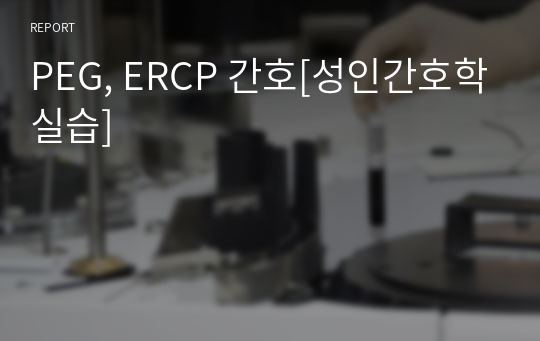PEG, ERCP 간호[성인간호학실습]