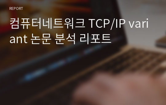 컴퓨터네트워크 TCP/IP variant 논문 분석 리포트