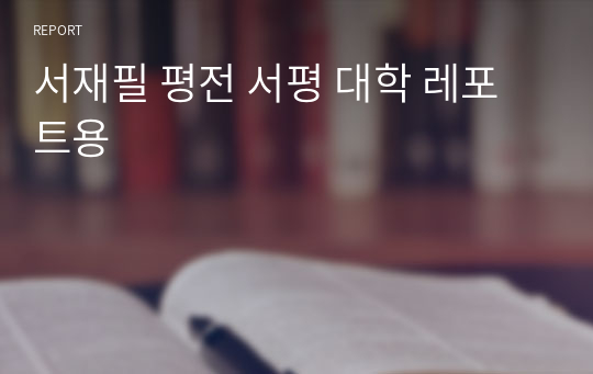 서재필 평전 서평 대학 레포트용