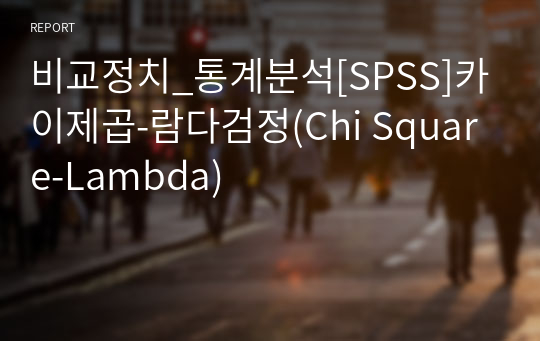 비교정치_통계분석[SPSS]카이제곱-람다검정(Chi Square-Lambda)