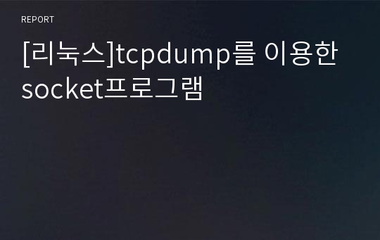 [리눅스]tcpdump를 이용한 socket프로그램
